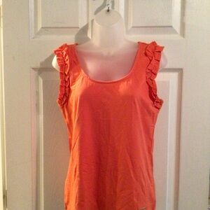 Nine West Orange Ruffle Sleeve Women's Top